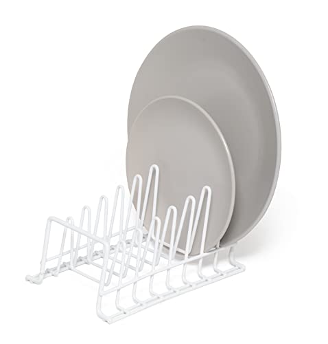 simplywire – Soporte para vajilla/Escurreplatos – Organizador de armarios de cocina para almacenamiento – Blanco - Pequeño