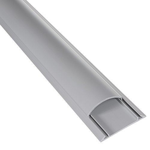 Maclean Canaleta semicircular de Cable de Suelo - autoadhesiva MCTV-674, de Color Gris