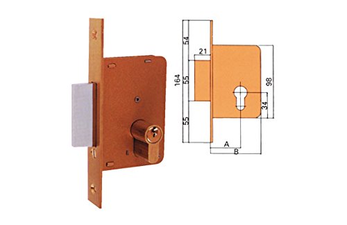 Ezcurra M29376 - Cerradura embutir hierro latonado 4200-35