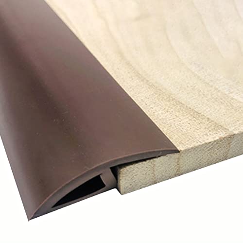 ZALN Tapajuntas Suelo Tira De Transición De Piso Autoadhesiva, Borde De Alfombra Antideslizante De Goma Marrón, 3,5 Cm De Ancho Umbrales Rampa para Suelos Desnivelados (Size : Length 80cm/31.5 in)