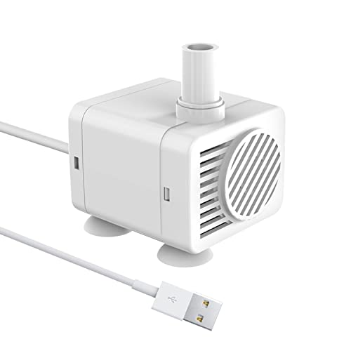Homvik USB 200L/H 1.5W Mini Bomba de Agua Bomba de Agua Pequeña Sumergible para Fuente de Agua Gatos Acuario Estanque y Pecera Ultra Silencioso Circulación de Agua Dulce y Marino Altura 1m