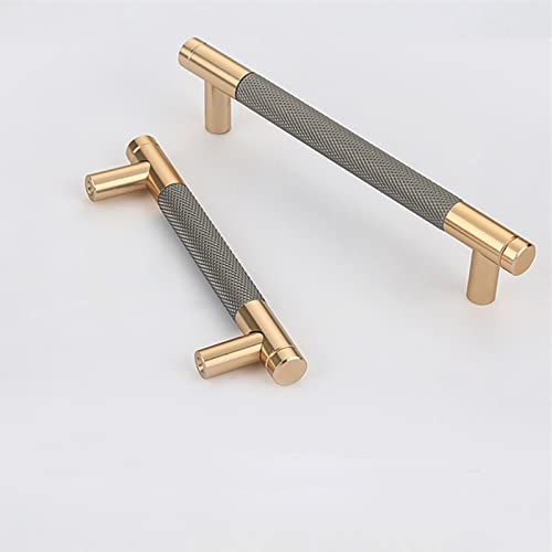 Guolich 2 Piezas Manija del Cajón de la Cocina Tiradores del Gabinete de la Puerta Manija de Acero Inoxidable Herrajes Dorados Modernos para Armario Vestidor de Baño (Centros de Orificios 3,8'' 96mm)