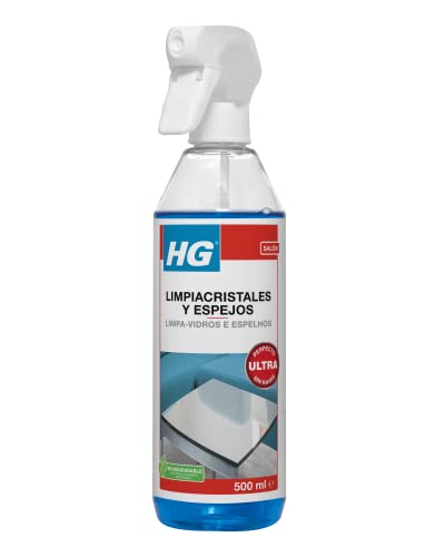 HG Especial cristales y espejos, Limpiador de Vidrios Sin Rayas, Elimina Eficazmente la Grasa y la Suciedad de Ventanas y Otras Superficies (500 ml) - 142050109