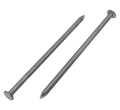 Paquete de 300 clavos de construcción de acero al carbono de 3 x 80 mm, cabeza redonda plana, clavos de alambre común multiusos, carpintería (300, 3 x 80 mm)