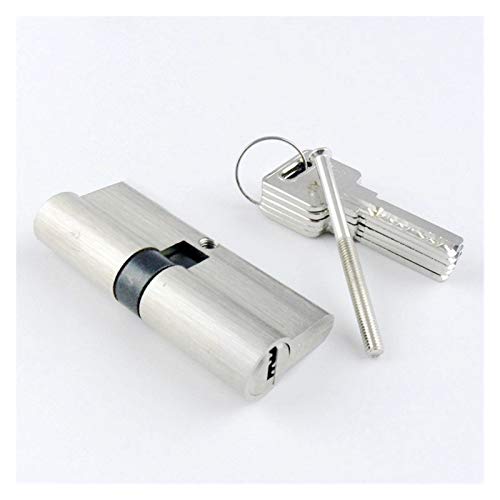 GSJNHY Cilindro Serratura,Cilindro per Porta Ventana de Bloqueo de la Puerta Abierta Doble de Seguridad 55 60 70 80 90 mm Cilindro Sala de Estar Seguro de la manija de latón Personalizada Copper Key