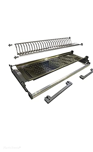 Calandrelli Alfredo Escurreplatos empotrable con marco de acero inoxidable de 86 cm para armarios de 90 cm