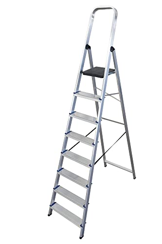Escalera domestica de Aluminio Altipesa (Aluminio, 8 PELDAÑOS)