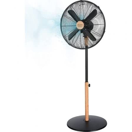 Cecotec Ventilador de Pie EnergySilence 600 Woodstyle. 50 W, Acabado en Madera, Diámetro 16