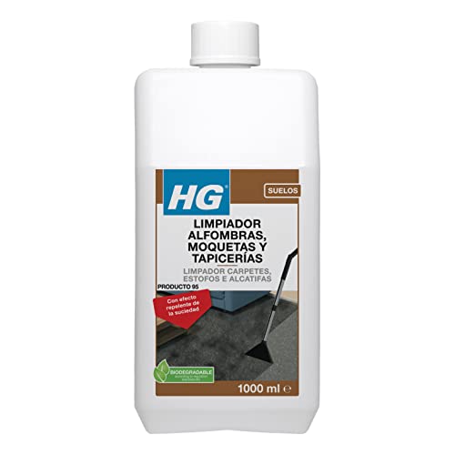 HG Limpiador para Alfombras, Moquetas y Tapicerías Instantáneo con Repelente de Suciedad y Polvo para Todo Tipo de Telas, 1 L
