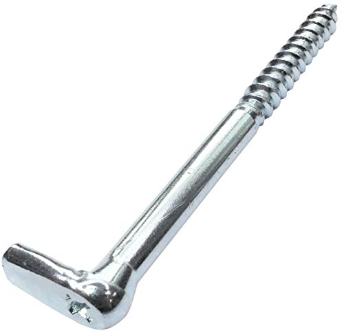 AERZETIX - Juego de 20 escarpias para atornillar con huella cruciforme Ø5.8x80mm - gancho en forma de L - tornillo para madera roscado - alcayatas roscado de enganche - C47898