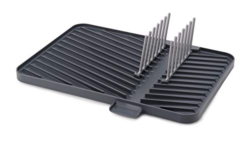 Joseph Joseph Escurreplatos Ajustable Abatible, Escurreplatos escurridor con bandeja recogegotas, Gris