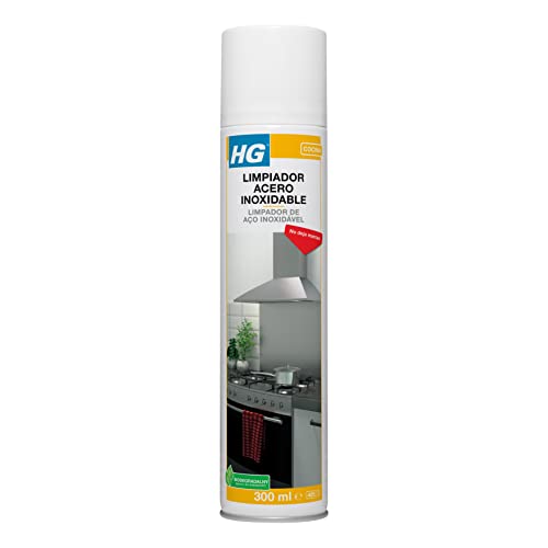 HG Limpieza Rápida para Acero Inoxidable, Elimina Grasa, Suciedad y Huellas Dactilares en Todas las Superficies de la Cocina - Spray de 300 ml (341030130)