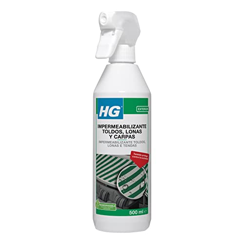 HG Impermeabilizador para Toldos, Lonas y Carpas, Fácil y Rápido, Protege los Tejidos de Exteriores Frente a Manchas - Spray 500 ml