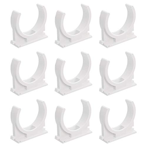 DOITOOL 100 abrazaderas de PVC para tubería de agua, clips para manguera de soporte PEX, accesorios de gancho en U, color blanco, 25 mm