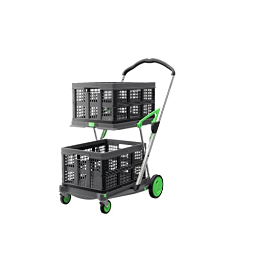 CLAX® El Innovador Carro de la Compra | Carrito | Carro de la Compra | Carro de almacenaje | con 2 Cajas Plegables