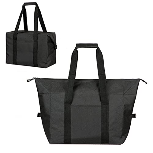 ALNILK 20L Bolsa de Enfriamiento, Portatil Plegable Bolsa Térmica de Grande, Bolsa Isotermica de Bolsa Nevera para Alimentos Frutas Porta de Comida, Genial para Playa,Compras,Picnic,Camping (Negro)