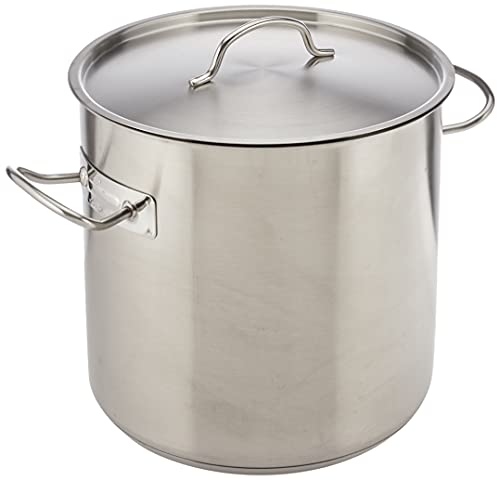 LACOR - 50128 - Olla Alta Acero Inoxidable, Incluye Tapa, Apta para todo tipo de Cocinas, Acabado Mate, Capacidad: 17.20 L, Altura: 28 cm, Diámetro: 28 cm, Plata