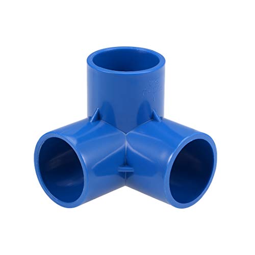 sourcing map Tubo PVC, Codo PVC de 3 Vías, Conector PVC 32mm, Reductor PVC de Forma en T, Reductor Manguera, Accesorio de Tubería, Azul 5 Piezas