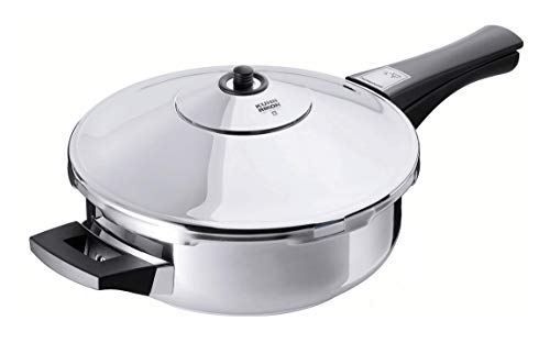 Kuhn Rikon Duromatic Inox, Olla a Presión Super Rápida con Mango 2,5 L. /24 Cm, Fondo nido de abeja, Olla Express Apta para Inducción,Óptima Distribucion del Calor,Acero Inoxidable 18/10
