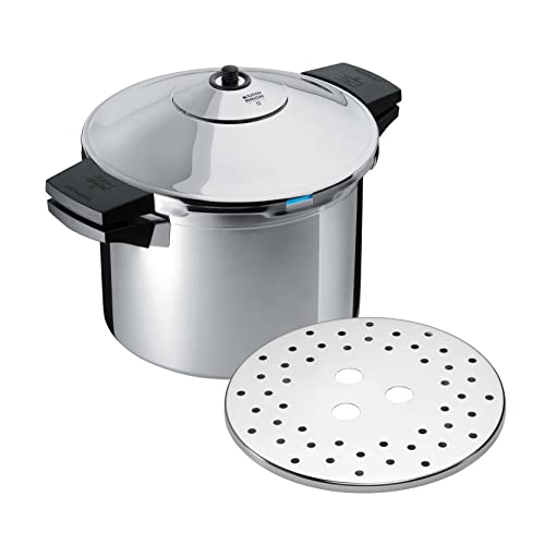 Kuhn Rikon Duromatic Inox, Olla a Presión Super Rápida con Asas, Olla Express Apta para Inducción, Fondo Superthermic para una buena Distribucion del Calor, Acero Inoxidable 18/10, 4 L./ 24 Cm