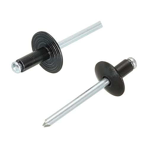QUARKZMAN 4,8mm x 8mm,4,8mm x 12mm Aluminio Abierto Extremo Grande Brida Ciega Remaches, 80 Pulgadas 1 Juego