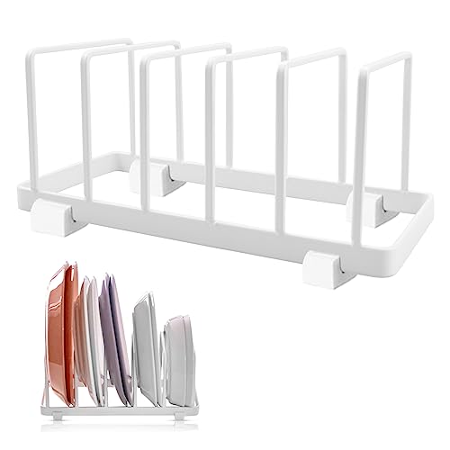 LAKSOL Escurridor de Platos, Estante para Platos Organizador Platos Armario Cocina Escurridor Platos Escurridor para Platos de Metal Soporte Platos Blanco para Cocina