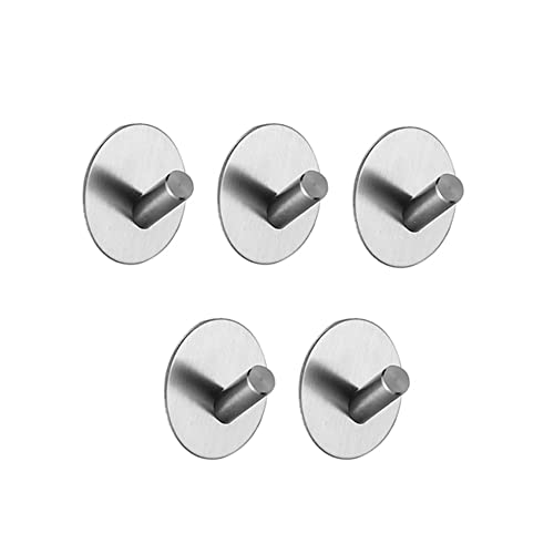 relbow, 5 piezas ganchos adhesivos para pared, acero inoxidable, colgadores adhesivos resistentes, toallero adhesivo baño, ganchos para colgar, colgador pared, colgador toalla baño