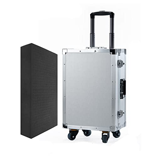 Caja de Herramientas/Maletín Caja de herramientas de carro vertical con ruedas portátil Caja de herramientas dura de aluminio con manija telescópica Caja de carro de herramientas for herramientas, art