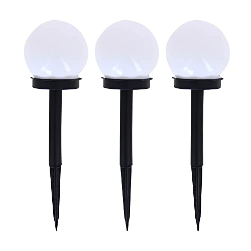 Xanlite Pack de 3 balizas LED solares Bola IP44, RGB, autonomía 8h, Multicolor