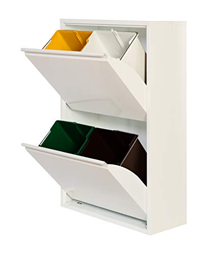 ARMARIO METALICO RECICLAJE 4 CAJONES BLANCO