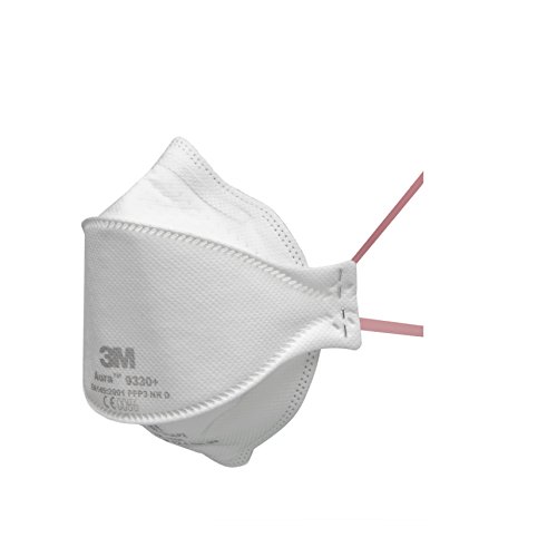 3M Respirador Aura 9330+ FFP3, máscara antipolvo sin válvula, filtro de baja resistencia para facilitar la respiración, máscara facial protectora, certificación EN 149:2001+A1:2009