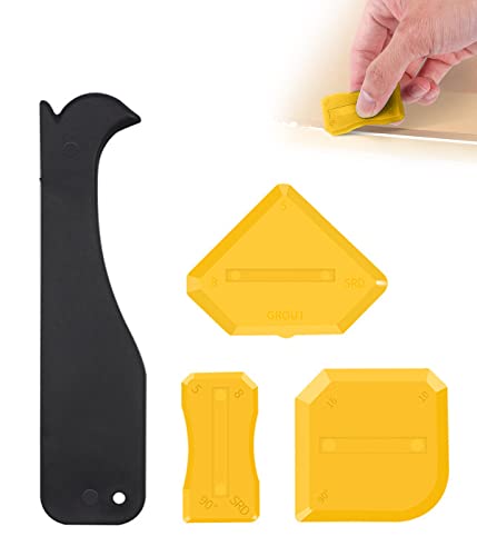 DEZ 4 PCS quita silicona juntas aplicador silicona quita silicona herramienta rascador de silicona eliminador de silicona quita silicona calafateo silicona herramienta de calafateo