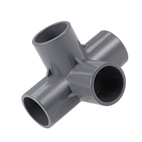 PATIKIL 25 mm 4 vías T PVC codo accesorios de PVC, 10 piezas PVC codo accesorios, gris