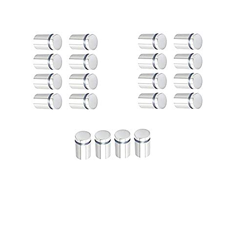 20PCS 12 x 20 mm Plata Acero Inoxidable Vidrio Standoff Holder Tornillo, Publicidad Clavos Tornillos de Hardware