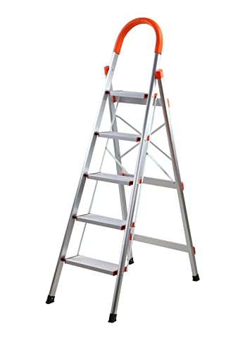 Escalera Aluminio Plegable Tijera 5 Peldaños Domestico Treppe
