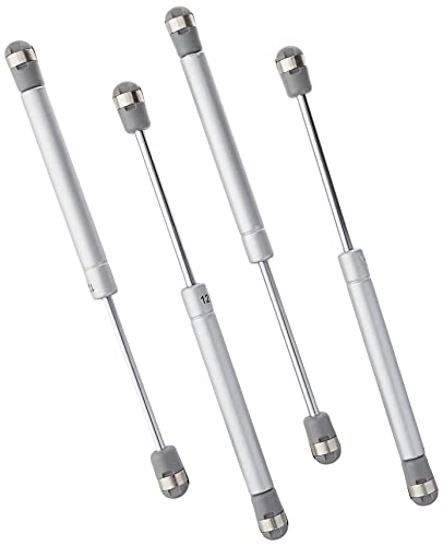 Jdel 4PCS Pistones a Gas Amortiguadores Muebles Cocina Muelle Hidráulico Puertas Elevables Bisagras Resortes Armario con Tornillos (120N / 12kg 270mm, Acero Laminado en frío, níquel, 0