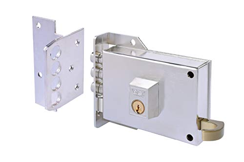 Yale 3011950 7IHN Cerradura de Sobreponer, 7. A Mano Izquierda Entrada 60 mm / Izda Hierro Niquelado