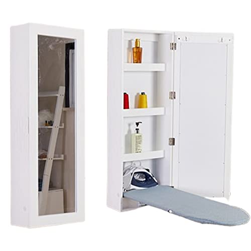 Tabla de planchar tabla de planchar multifuncional tabla planchar pared mesa planchar Con espejo de maquillaje y casillero para un fácil almacenamiento, fácil de encoger y usar una atmósfera ( Color :