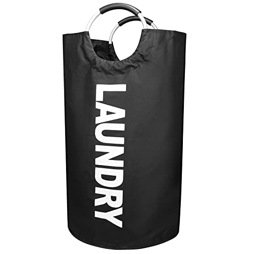 Cesto de la Ropa Sucia, 90L Bolsas Cestos para la Colada, Plegable Bolsa de Lavado de Ropa Bin, Cesta Cubo de Ropa Sucia de Tela Oxford, bolsas de lavandería para ropa, mantas, almohadas - Negro