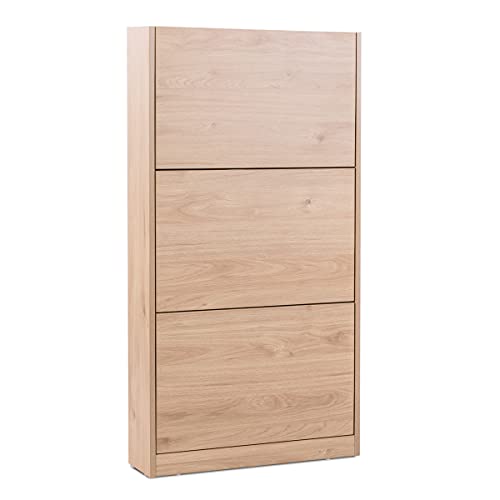 Mc HAUS Orvar Madera - Zapatero con capacidad para 9 pares, fabricado en madera MDF, 63.6x17x121.2cm