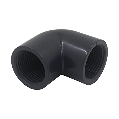 Codo roscado pvc manguito 90 grados 2x roscado hembra adaptador racor agua conector tuberia riego racor agricola piscina (1 pulgada - rosca x 2)