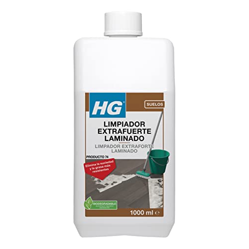 HG Limpiador Profesional Laminado, Protector Concentrado Contra la Grasa y la Suciedad Para Suelos de Madera Artificial, 1 L