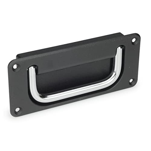 ganter Norma Elementos cuencos de klappgriffe, RAL 9005, estructura mate, 1 pieza, color negro, negro, GN 425.8-120-CR-SW-A