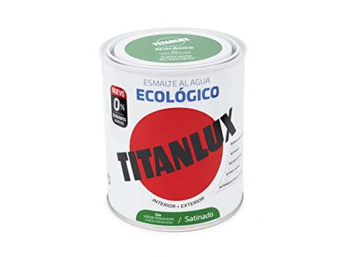 Titanlux Esmalte Al Agua Titanlux Ecológico Satinado 750 Ml, 516 Verde Primavera