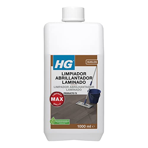 HG Limpiador Abrillantador Laminado uso diario, Limpia y Da Brillo a Todo Tipo de Suelos Laminados de Madera, Abrillantador Seguro para Suelos - 1 L (464100130), 1000 mililitro, 1