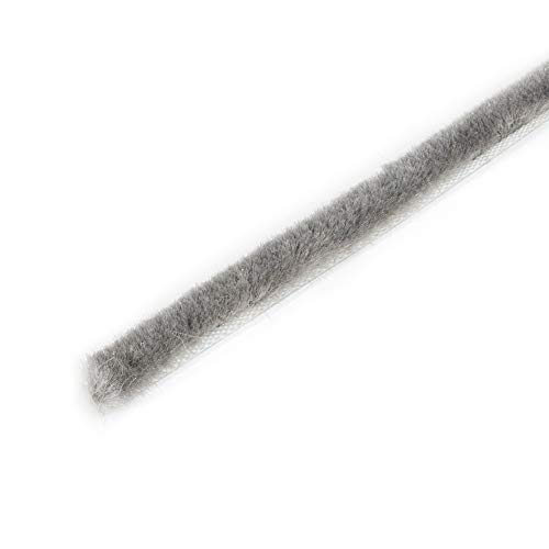EMUCA Burlete Adhesivo con Cepillo de Altura 7mm, guardapolvo Adhesivo para Puertas y Ventanas, Rollo de 10m, Gris
