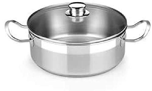 BRA Cacerola Profesional 22CM Tapa VIDRE, Acero Inoxidable, Único