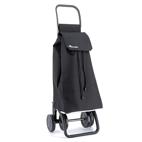 Rolser SAQ022-Saquet LN Dos+2, Carro de la Compra Color Negro, 39 x 31 x 105 cm
