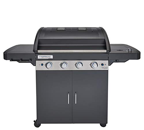 CAMPINGAZ Barbacoa de Gas Serie 4 Dual Heat LS Plus, Potente Barbacoa de 4 quemadores con 1 Quemador Lateral, 2 Zonas de Parrilla de Hierro Fundido