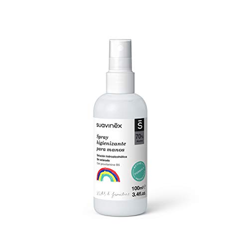 Suavinex, Spray Para Manos Niños y Familia. Solución hidroalcohólica. Sin aclarado, 100 ml